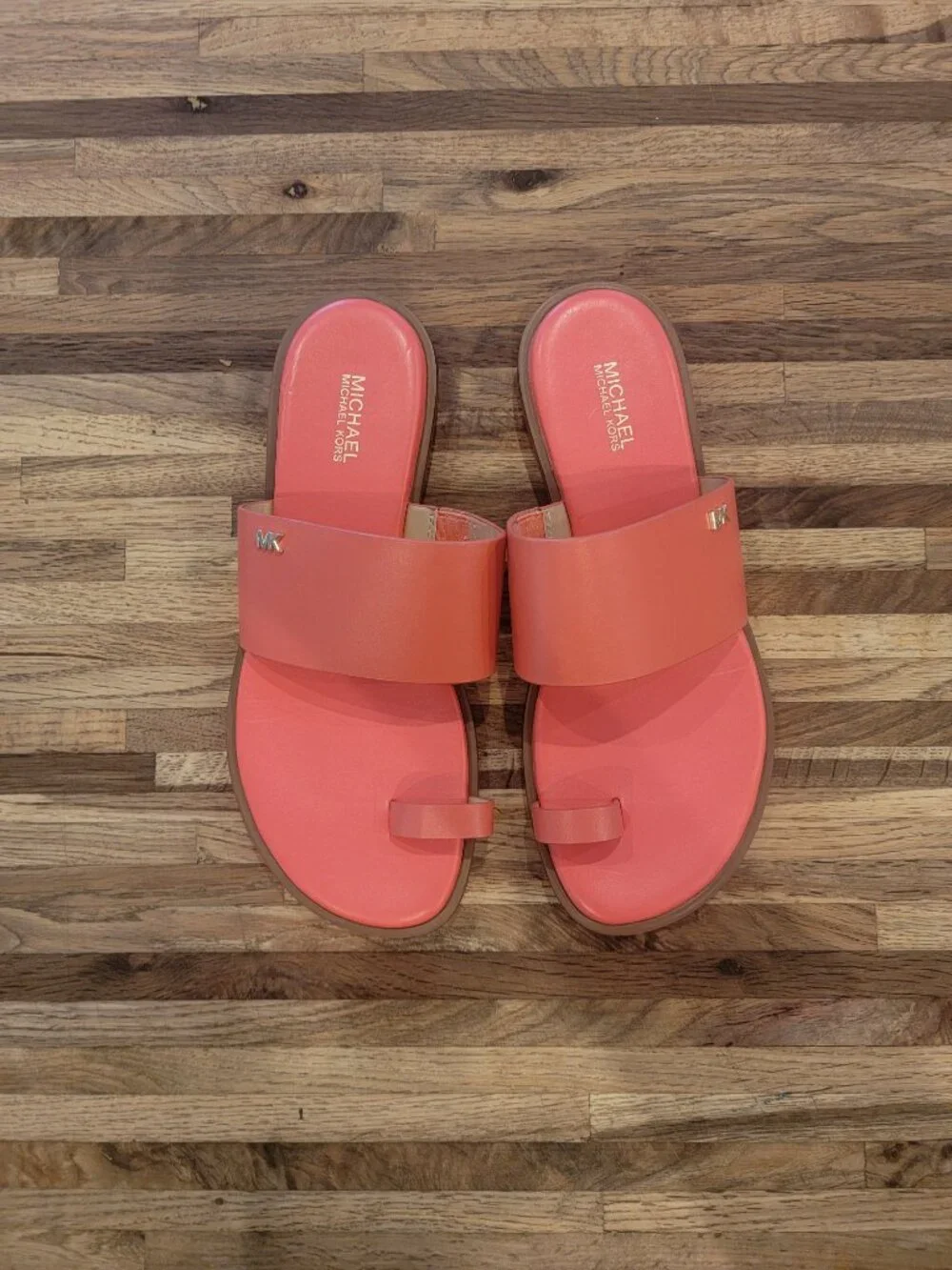 Michael Michael Kors August Flat Sandals in Pink Grapefruit